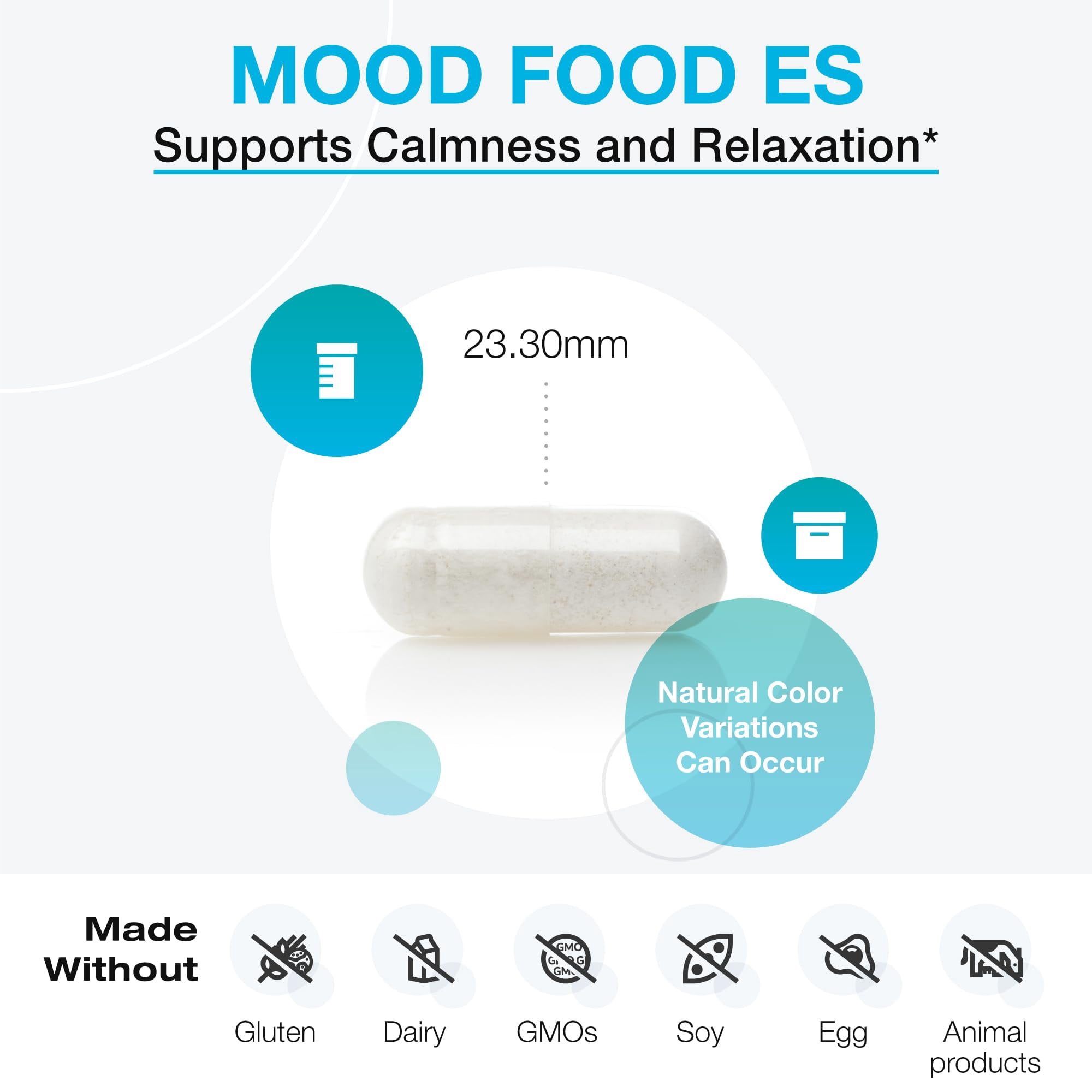 XYMOGEN Mood Food ES - Supports Relaxation & Healthy Mindset - Active Folate & L-Theanine - Vegetarian, Non-GMO & Gluten Free - 120 Capsules