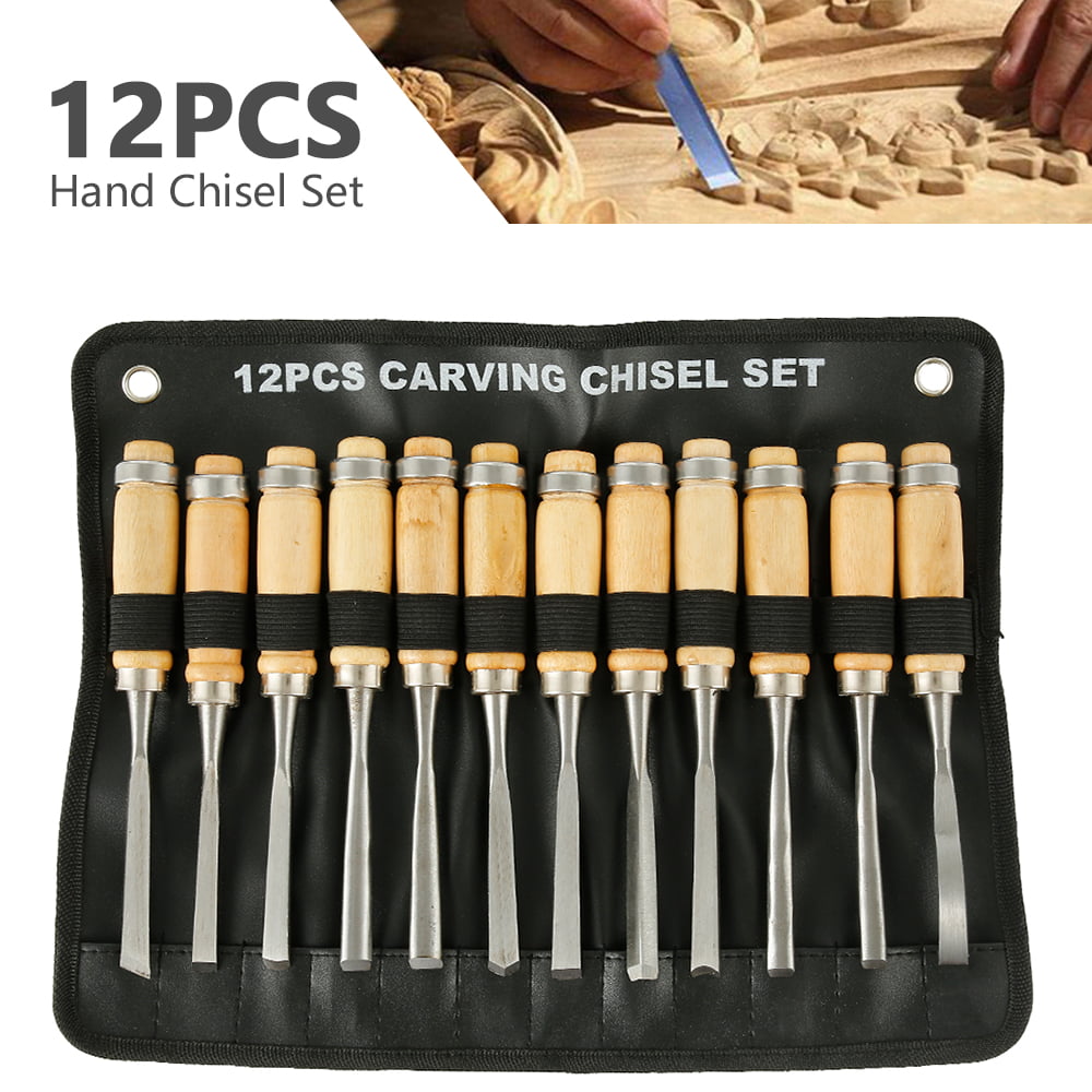 15 PCS Wood Carving Hand Chisel Set Kit Woodworking Tools Perfect For Beginner 