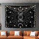 thumbnail image 3 of JM Sol Luna Tapiz colgante Sol y estrella Espacio ilusorio Tapiz en blanco y negro Dormitorio, sala de estar, decoración de la pared del hogar del dormitorio (130 * 150 cm) JM, 3 of 4