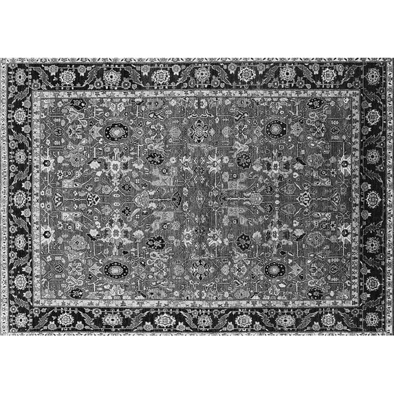 Ahgly Company Indoor Rectangle Oriental Gray Industrial Area Rugs, 2' x 5'