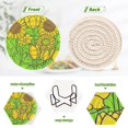 thumbnail image 6 of Sunflower Pattern Design 4in Bar Coasters Set of 6 with Storage Rack Durable Heat Resistant, 6 of 7