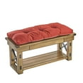 thumbnail image 1 of The Gripper Non-Slip Tufted Omega Universal Bench Cushion, 36", Flame, 1 of 2
