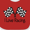 thumbnail image 4 of Inktastic I Love Racing Boys or Girls Baby Bib, 4 of 4