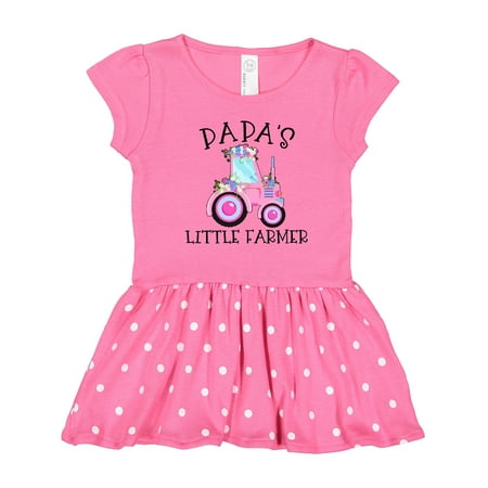 

Inktastic Papa s Little Farmer- Pink Tractor and Flowers Gift Toddler Girl Dress