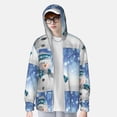 thumbnail image 2 of Balery Christmas Snowman In The Snow Sudadera ligera de manga larga con capucha y protección solar UPF 50+ para hombre y mujer, ideal para pesca y running-XX-Large, 2 of 7