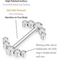 thumbnail image 4 of Glaciersei Nipple Ring Internally Threaded Nipple Barbell 14G Nipple Piercing Jewelry G23 Titanium, 4 of 5