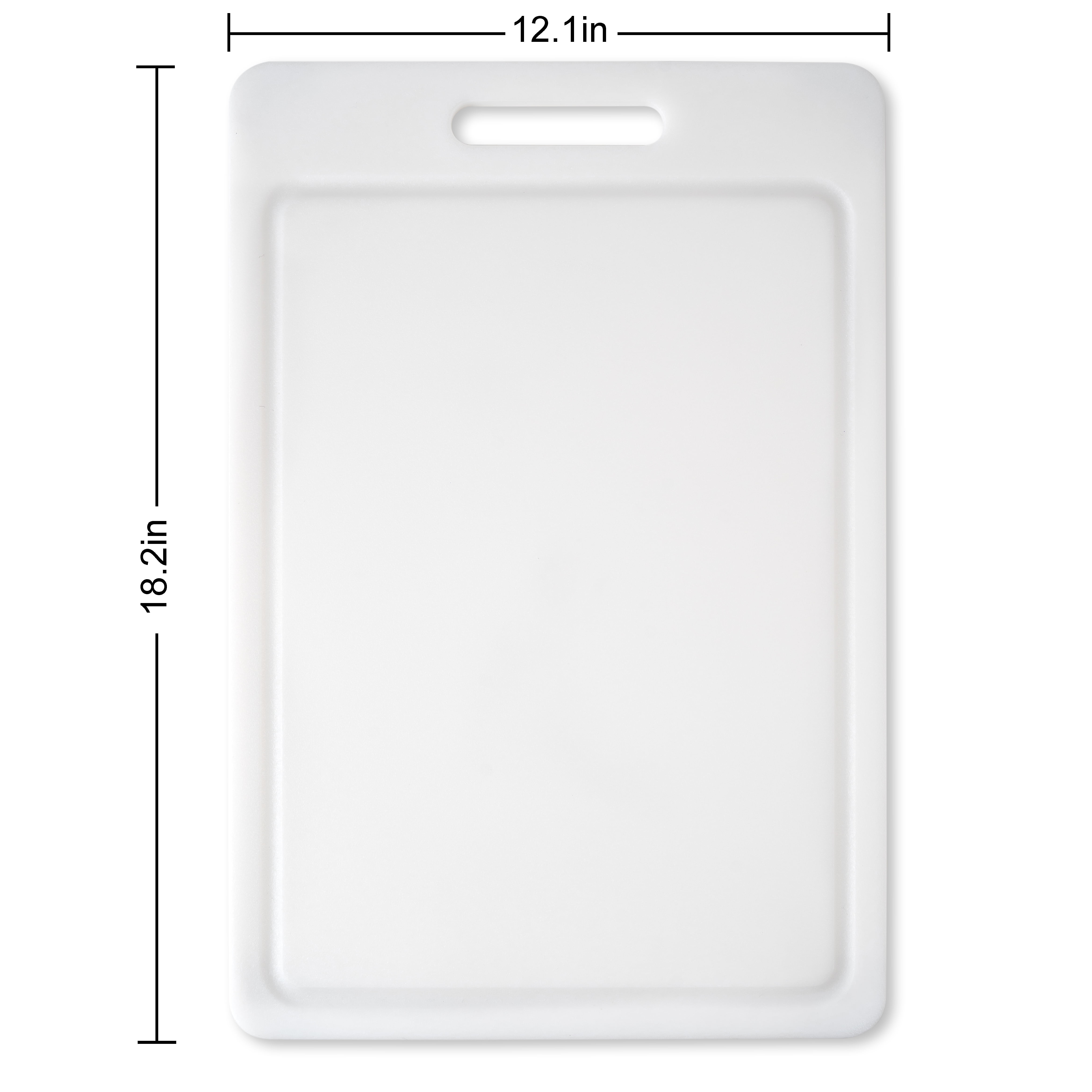(3 pack) Mainstays 12"X18" White Non-Slip Poly Cutting Board with Juice Groove