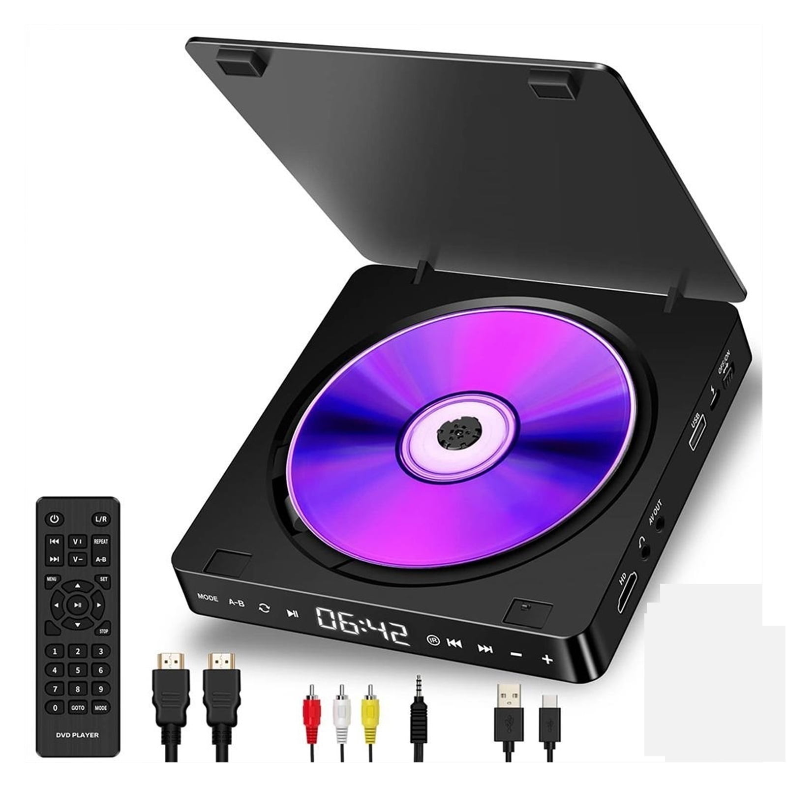 Home DVD/VCD HD Video Player Hi-fi Stereo Speakers 1080P Multi-functional Portable Mini CD Player - On-the-Go Fun
