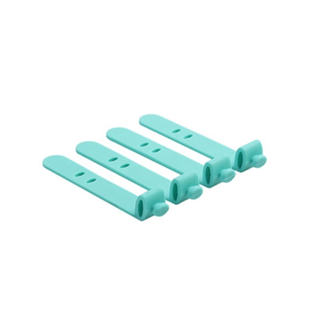 Compact Silicone Cord Organizer Buckles, 2.56 Inch Flexible Cable Ties for Earphone Usb Wire Wrapping, Portable Travel Data Line Management Accessories, 4X Data Cable Straps