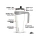 thumbnail image 2 of Termo Hydrapeak Roadster de 40 oz con asa y Popote White Hydrapeak Roadster de 40 oz, 2 of 7