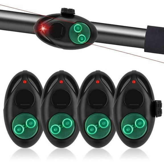 4 PCS Fishing Bite Alarm Indicator, Electronic Alarms Bite with 2 Alarm Modes, Sensitive Sound Bite Alert Bell with LED Lights