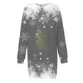 thumbnail image 4 of Christmas Snowflake Print Sweatshirt Dress for Women Long Sleeve Crewneck Pullover Mini Dress Gray L, 4 of 5