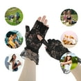 thumbnail image 4 of Unique Bargains 1 Pair Sunblock Fingerless Gloves Half Finger Lace Floral Sun Block Driving Gloves for Women Black, 4 of 5