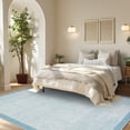 thumbnail image 3 of Garvee 8'x10' Modern Border Area Rug Solid Neutral Rug, Washable Non Slip Soft Accent Carpet for Living Room Bedroom Home Decor, Light Blue, 3 of 8