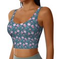 thumbnail image 2 of Rateoe Tulips Flowers Print Womens' Sports Bras Scoop Neck Sports Vest- Padded U Back Seamless High Impact Support, 2 of 7