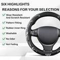 thumbnail image 3 of 15in Universal Butterfly Embroidery Steering Wheel Cover, Breathable Leather Anti-Slip Grip, Odorless Comfortable Car Steering Wheel Protector Cover for Women Men, 3 of 7