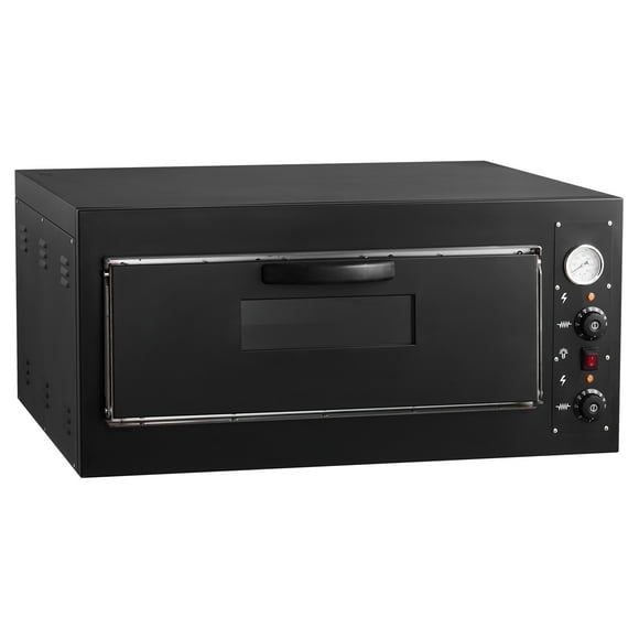 KFFKFF Pizza Oven Electric, 24" Commercial Countertop Pizza Oven, 842°F Max Temp, 4200W Indoor Pizza Maker with Thermometer, Dual Temp Control Knob
