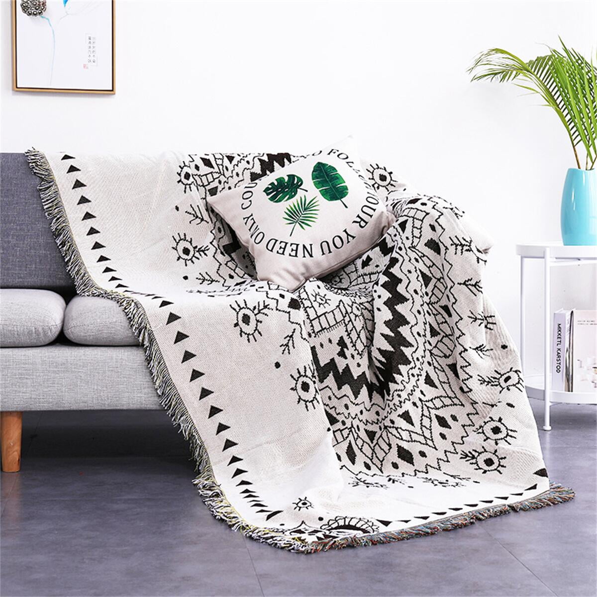Bohemian Throw Blankets For Bed, Sofa, Outdoor. Cotton Linen Jacquard