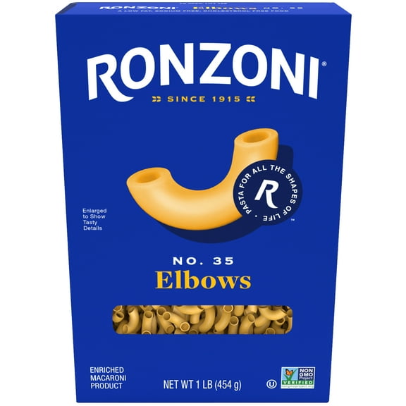 Ronzoni Elbows, 16 oz, Non-GMO Macaroni Pasta for Mac and Cheese, (Shelf Stable)