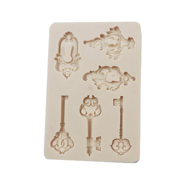 Cake Mold Easy Demoulding Non-stick Three-dimensional DIY Sluggish Edge Vintage Key Silicone Chocolate Baking Mold Bakery Supply