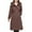 Coffee, variant on Njagoc3 Womens New Long-Sleeved Hooded Jackets Solid Color Zipper Pocket Casual Long Coats