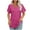 Womens tops plus size-Hot Pink, variant on Homenesgenics Summer Womens Tops under $10 Womens Tops Plus Size Women's Spring and Summer V- Neck Printed Casual Pullover with Short Sleeves Pink XL