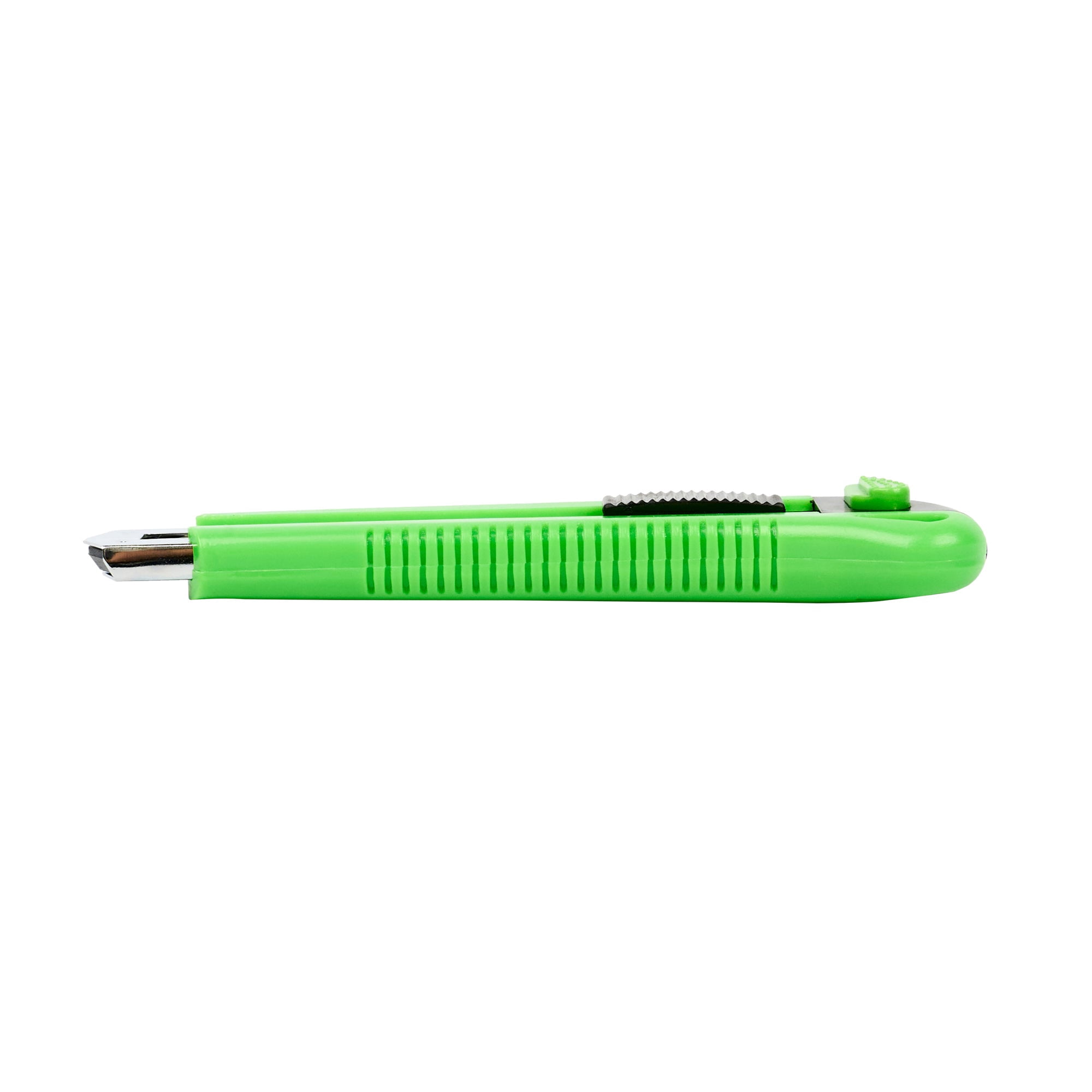 Restaurantware-Handy Tek 6.7 Inch Snap Off Blade Knives, 12 Retractable Box Cutters - Includes 36 Sharp Blades, 18mm Wide, Green Plastic Auto Loading Utility Knives, Built-In Lock, Ergonomic Handle