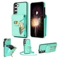 thumbnail image 1 of Feishell for Samsung Galaxy A54 5G Crossbody Zipper Wallet Phone Case,Premium PU Leather Kickstand Metal Buckle Credit Card Slots Shockproof Purse Phone Case with Detachable Shoulder Strap,Mint, 1 of 7