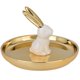 thumbnail image 1 of Bandeja de metal dorada Ormromra con decoración de conejo para frutas dulces joyería de comida, 1 of 8