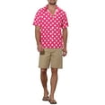 thumbnail image 2 of INSPIRE CHIC Dress Shirts for Men's Slim Fit Polka Dots Button Short Sleeves Short Shirts Tops XL Rose Red, 2 of 6