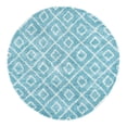 thumbnail image 3 of Unique Loom Trellis Shag Collection Area Rug - Ruth (7' 10" Round Aqua/Ivory), 3 of 9