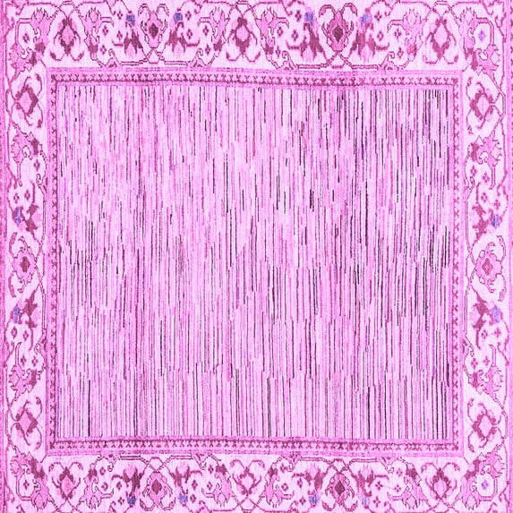 Ahgly Company Indoor Square Abstract Purple Modern Area Rugs, 4' Square