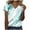 Sky Blue Blouses, variant on Jsaierl Tops for Women Short Sleeve Casual Vacation Shirts V Neck Workout Ladies Blouses Boho Print Tshirts Top S-2XL