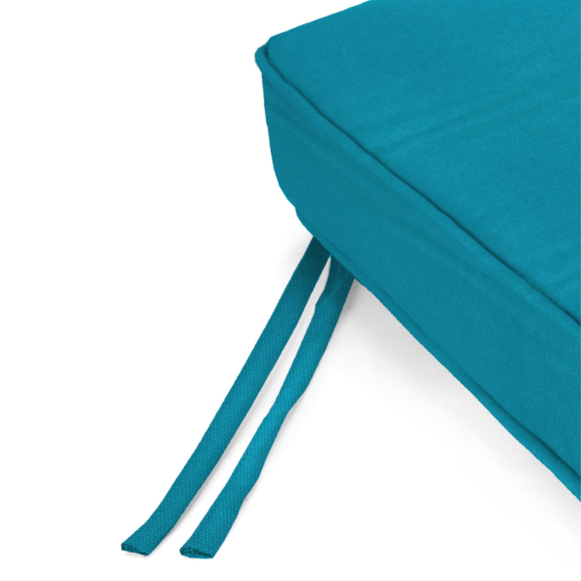 Jordan Manufacturing 47" x 17" Canvas Turquoise Solid Rectangular Outdoor Settee Swing Bench Cushion with Ties and Welt