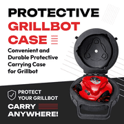 Grillbot Automatic Grill Cleaning Robot with 3 Powerful Nylon Grill Brushes and Carry Case (Red)