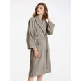 thumbnail image 3 of Peignoir pour Femmes en Coton Éponge Doux et Chaud Col Châle Robe de Maison Longueur Mollet avec Poches, 3 of 6