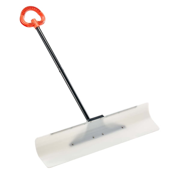 Dranite Heavy-Duty 36" Snow Pusher Shovel with Metal Reinforced Edge & Adjustable Handle, Ergonomic Ice Scraper for Efficient Driveway & Sidewalk Clearing