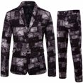 thumbnail image 2 of guisaled Mens Suit Classic 2 Piece Slim Fit Button Down Solid Blazer Jacket Pant Tuxedo Set formal Business Wedding Party Outfits Clearance, 2 of 8