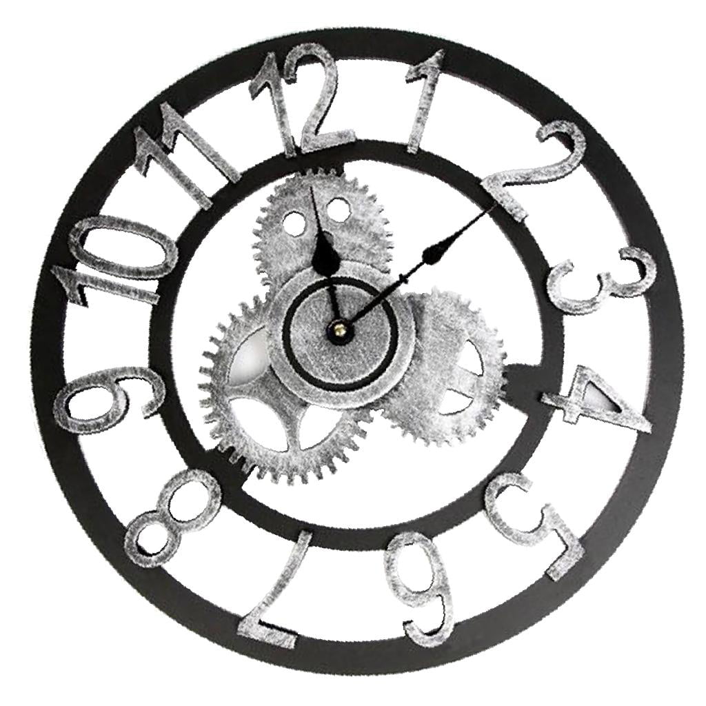 Home Decorative Wall Clock Non-Ticking Quartz Clock 12H Display Easy Read 