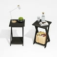 thumbnail image 4 of Furinno Modern Simplistic Criss-Crossed End Table, Black Espresso, Set of 2, 4 of 5