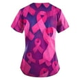 thumbnail image 2 of NAMTYQX Printed Scrub Tops Women Floral Cool Fashion Breast Cancer Shirts Purple Size 3XL, 2 of 4