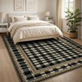 thumbnail image 3 of ODIKA 8'x10' Washable Area Rug Door Entry Farmhouse Featuring Symmetrical Grid Layout Entryway for Living Room, Under Sectional, Family , Durable, Non-Slip, 3 of 7