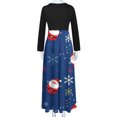 thumbnail image 4 of IROINNID Christmas Party Dresses for Women Long Sleeve Funny Christmas Print A-Line Flare Dress,Blue, 4 of 6