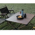 Ozark Trail Aluminum RollTop Camping Table, Dark Brown