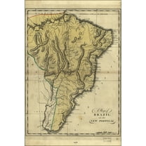 24"x36" Gallery Poster, map of Brazil, or New Portugal 1814 p2