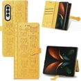 thumbnail image 3 of for Samsung Galaxy Z Fold 3 5G Cartoon Cute Wallet Case,Cat Dog Style Flip Phone Cover with ID Card Holder PU Leather Cases for Samsung Galaxy Z Fold 3 5G MG Yellow, 3 of 7