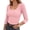 Pink, variant on jjayotai 3/4 Length Sleeve Womens Tops Scoop Neck Shirts Casual Slim Fitted Rib Knit Tops Summer Fall Basic Business Work Tee