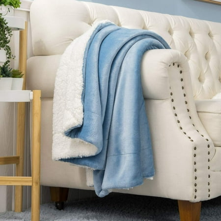 Light Blue Throw Blankets Sherpa Fleece Throws Plush Fluffy Blanket Fuzzy Soft Couch For Bed Sofa Warm Cozy Thick Winter Canada Light Blue Throw Blankets Sherpa Fleece, Light Blue Throws For Sofas
