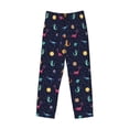 thumbnail image 6 of Uemuo Space Dinosaur Pattern Men's Wide Leg Palazzo Lounge Pants with Pockets Light Weight Loose Comfy Casual Pajama Pants-, 6 of 9