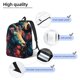 thumbnail image 3 of Disketp Colorful Flower Goat print Canvas Backpack Lightweight Travel Daypack Student Rucksack Laptop Backpack-Small, 3 of 5